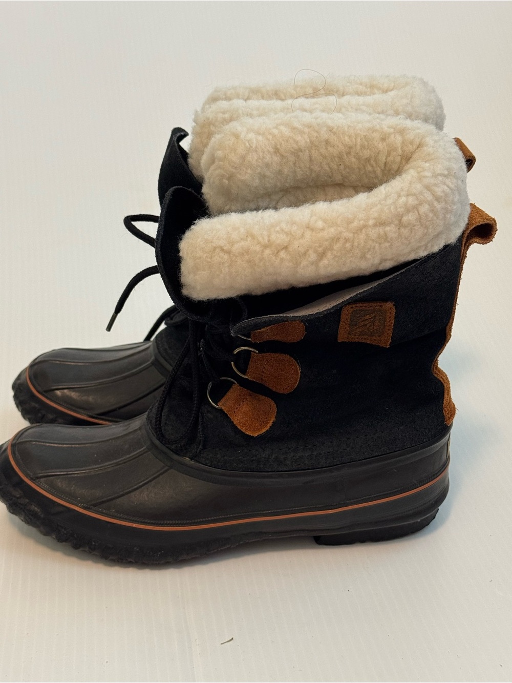 LaCrosse Fiberglass shank Black and Brown Sherpa-Lined Men’s Winter Boots